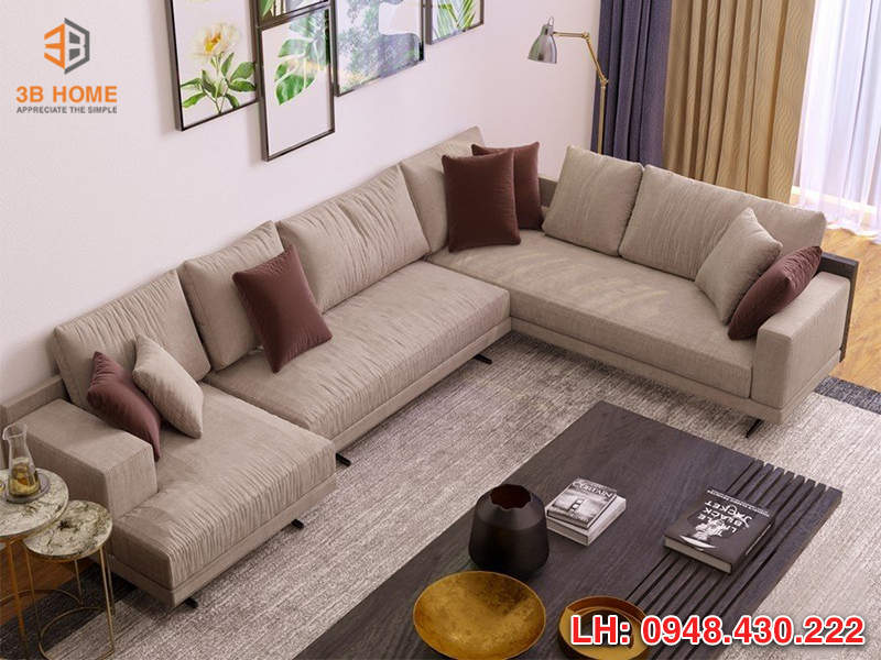 Ghế sofa đẹp cho phòng khách với gam màu tối giản 